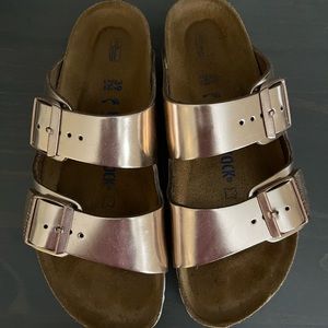 Womens rose gold Birkenstock’s
